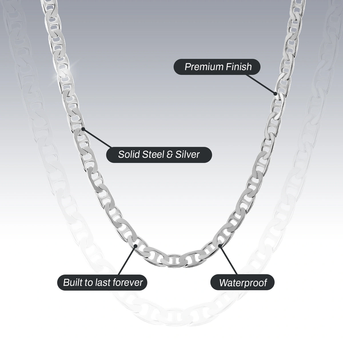 3MM STERLING SILVER MARINER CHAIN