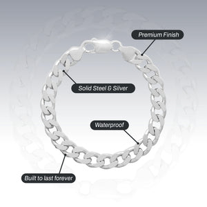 SILVER 8MM CURB BRACELET